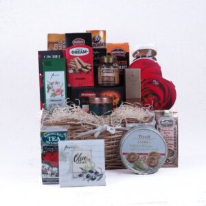 Alkoholmentes ajándék kosárban