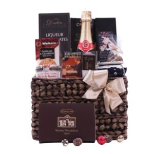 Karácsonyi pezsgő elegancia ajándékkosár