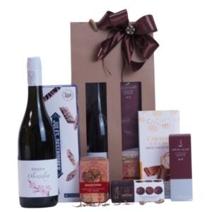 Üzleti ajándék borral és édességgel