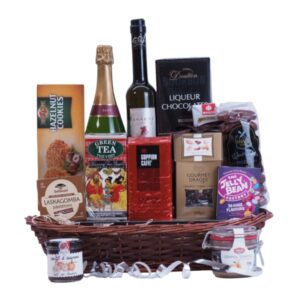 Szilveszteri pezsgős ajándékkosár